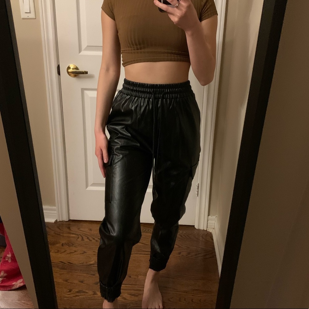 Boohoo leather pant. Never worn